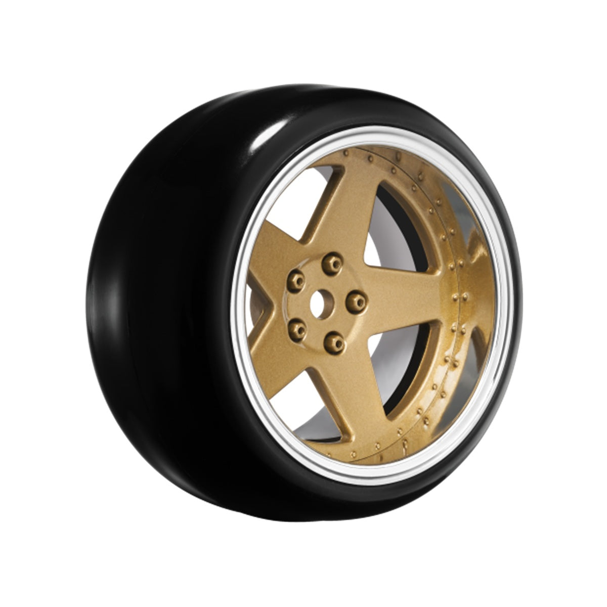 Louise RC 5-Spoke Bronze 1/10 Drift Wheel and Tire Set Pre-Mounted