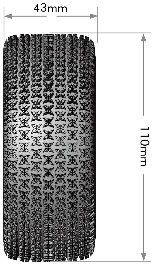 Louise R/C SC-Maglev 1/10 Short Course Tires, Soft, 12, 14 & 17mm Removable Hex on Black Rim (2) LT3145SB