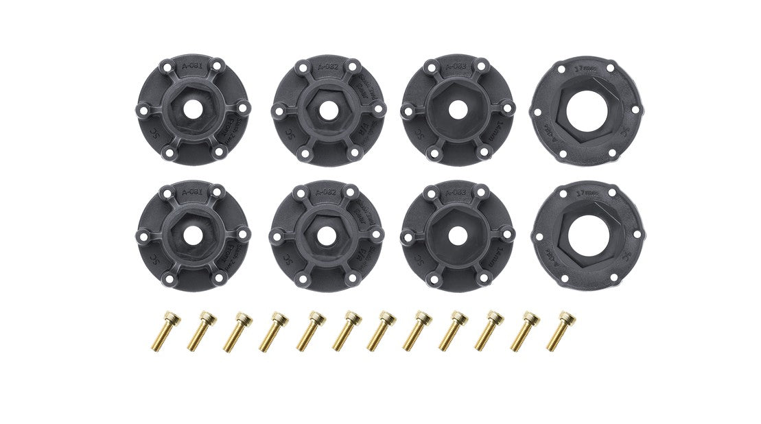 Louise R/C SC-Uphill 1/10 Short Course Tires, Soft, 12, 14 & 17mm Removable Hex Glued on Black Rim (2) LT3223SB