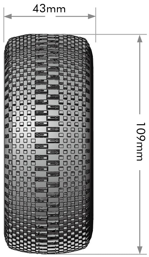 Louise R/C SC-Groove 1/10 Short Course Tires, Soft, 12, 14 & 17mm Removable Hex Glued on Black Rim (2) LT3146SB