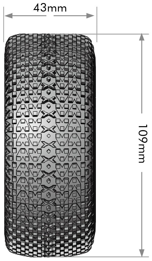 Louise R/C SC-Turbo 1/10 Short Course Tires, Soft, 12, 14 & 17mm Removable Hex Glued on Black Rim (2) LT3147SB