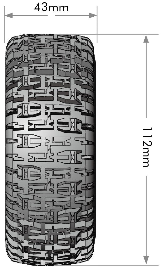 Louise R/C SC-Pioneer 1/10 Short Course Tires, Soft, 12, 14 & 17mm Removable Hex on Black Rim (2) LT3148SB