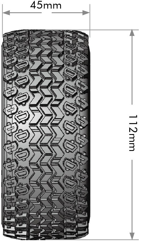 Louise R/C SC-Hummer 1/10 Short Course Tires, Soft, 12, 14 & 17mm Removable Hex Glued on Black Rim (2) LT3224SB