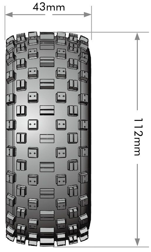 Louise R/C SC-Rock 1/10 Short Course Tires, Soft, 12, 14 & 17mm Removable Hex Glued on Black Rim (2) LT3229SB