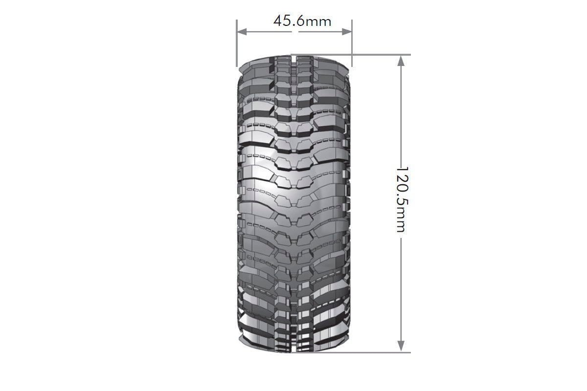 Louise R/C CR-Champ 1/10 1.9" Crawler Tires, 12mm Hex, Super Soft, Mounted on Black Rim, Front/Rear (2) LT3231VB