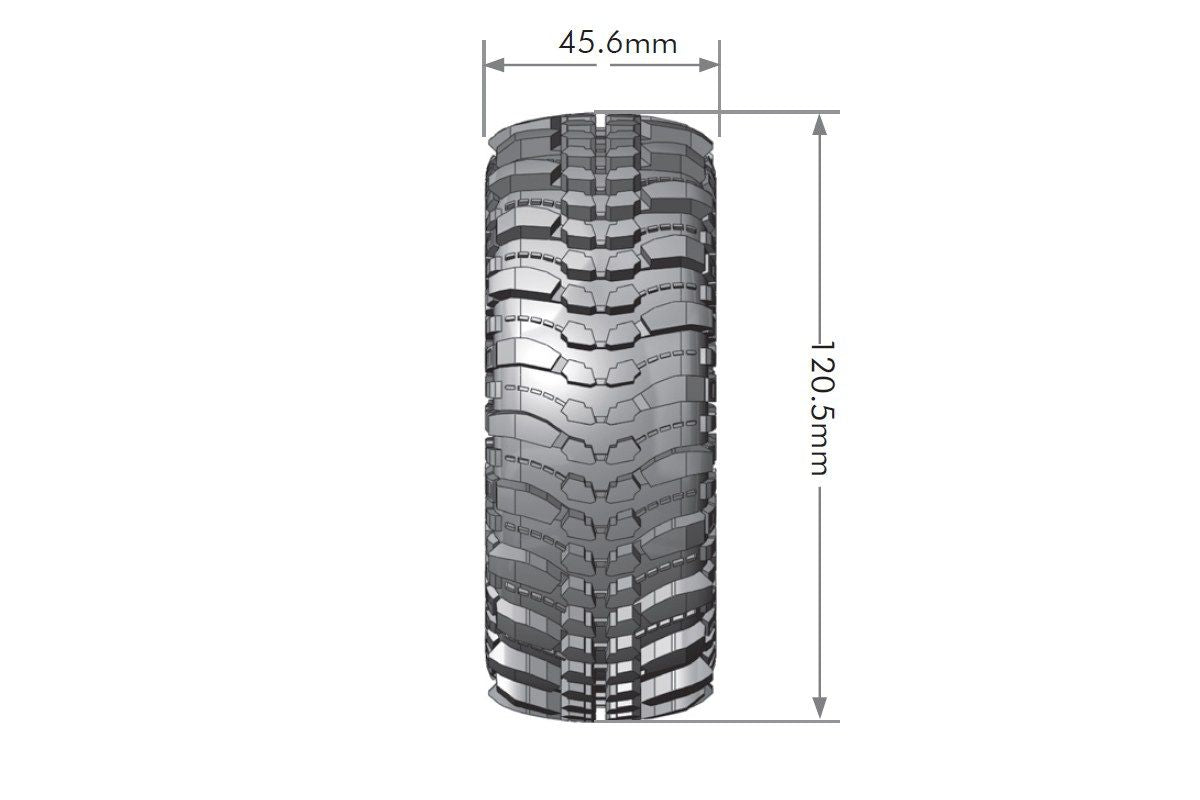 Louise R/C CR-Champ 1/10 1.9" Crawler Tires, 12mm Hex, Super Soft, Mounted on Black Chrome Rim, Front/Rear (2) LT3231VBC