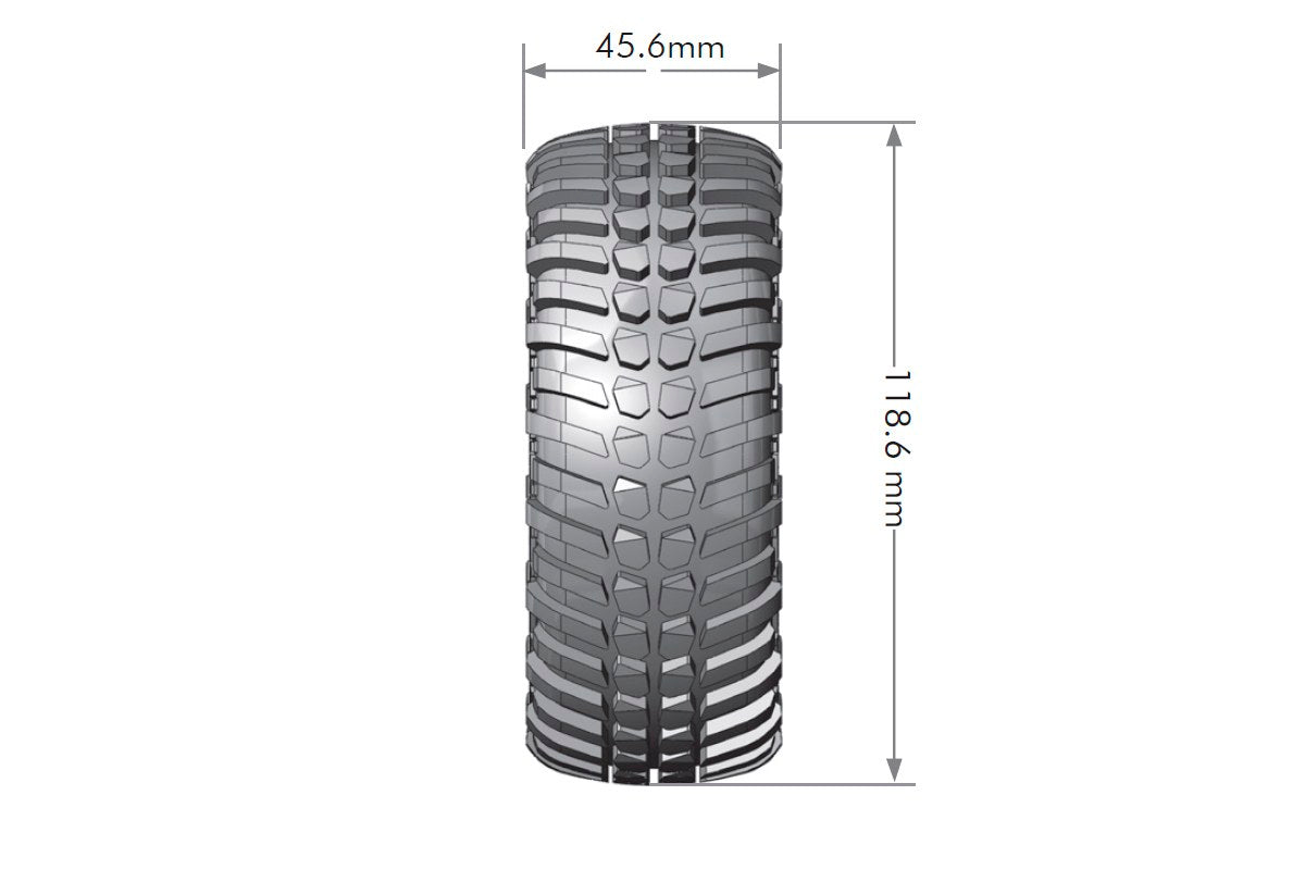 Louise R/C CR-Ardent 1/10 1.9" Crawler Tires, 12mm Hex, Super Soft, Mounted on Black Chrome Rim, Front/Rear (2) LT3232VBC