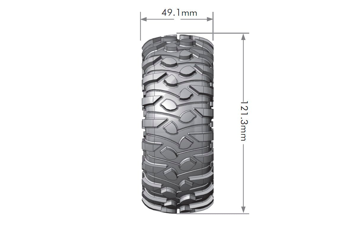 Louise R/C CR-Rowdy 1/10 1.9" Crawler Tires, 12mm Hex, Super Soft, Mounted on Black Rim, Front/Rear (2) LT3233VB