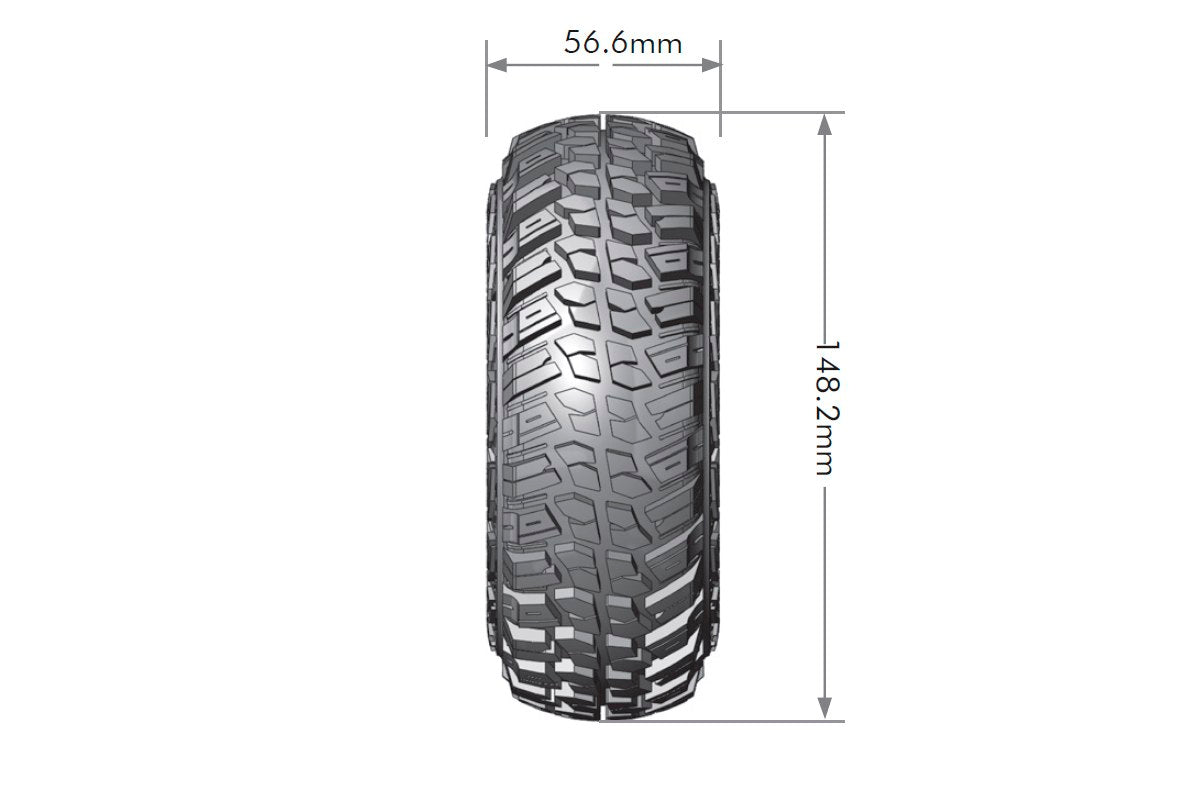 Louise R/C CR-Griffin 1/10 2.2" Crawler Tires, 12mm Hex on Black Chrome Rim, Super Soft, Front/Rear (2) LT3235VBC