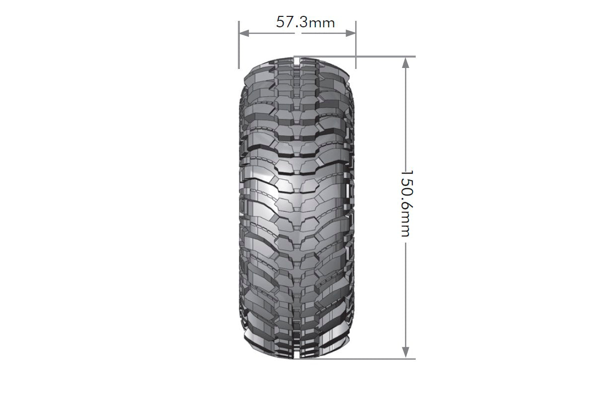 Louise R/C CR-Champ 1/10 2.2" Crawler Tires, 12mm Hex, Super Soft, Mounted on Black Rim, Front/Rear (2) LT3236VB