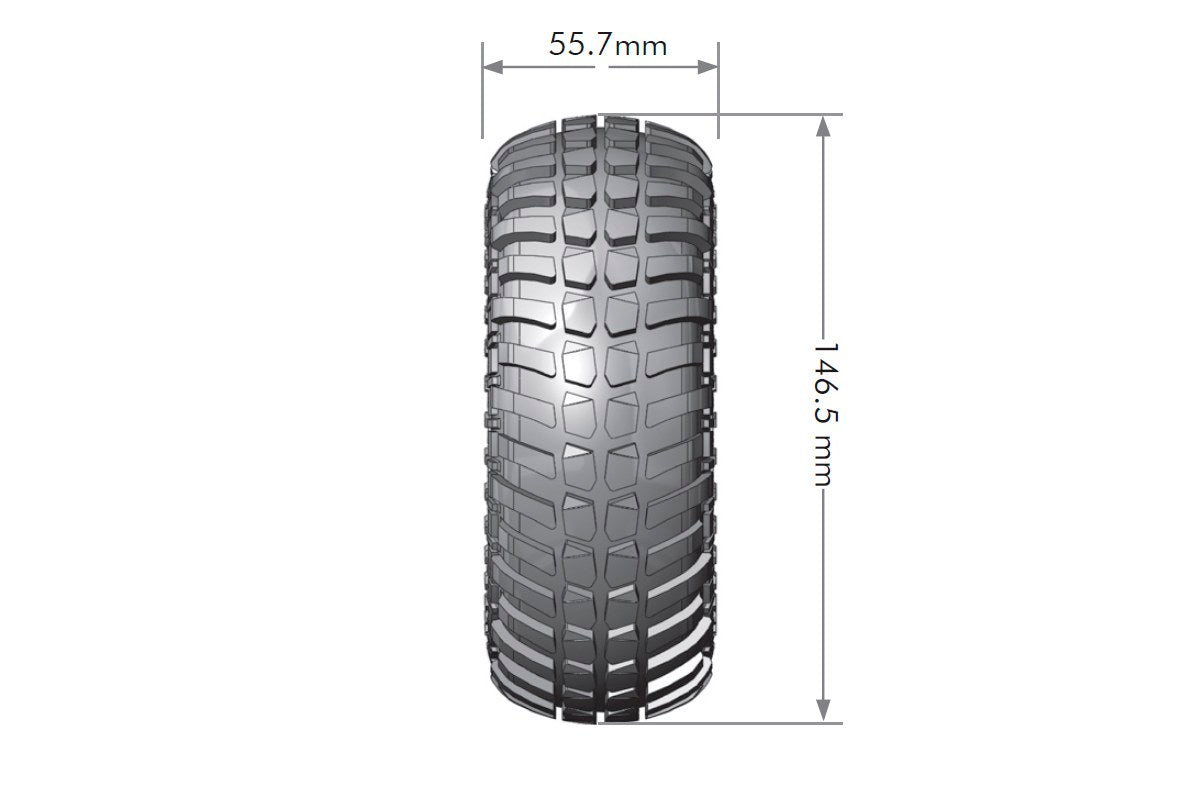 Louise R/C CR-Ardent 1/10 2.2" Crawler Tires, 12mm Hex, Super Soft, Mounted on Black Rim, Front/Rear (2) LT3237VB