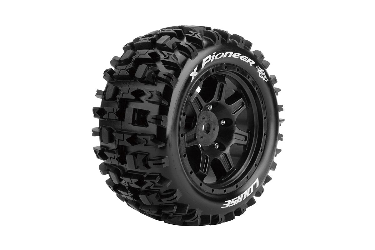 Louise R/C MFT X-Pioneer X-MAXX Sport Monster Truck Tires Mounted, 24mm Hex, (2) LT3296B