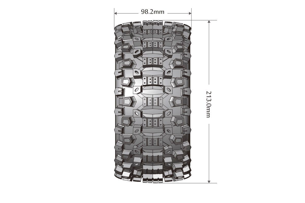 Louise R/C MFT X-Uphill X-MAXX Sport Monster Truck Tires Mounted, 24mm Hex, (2) LT3297B