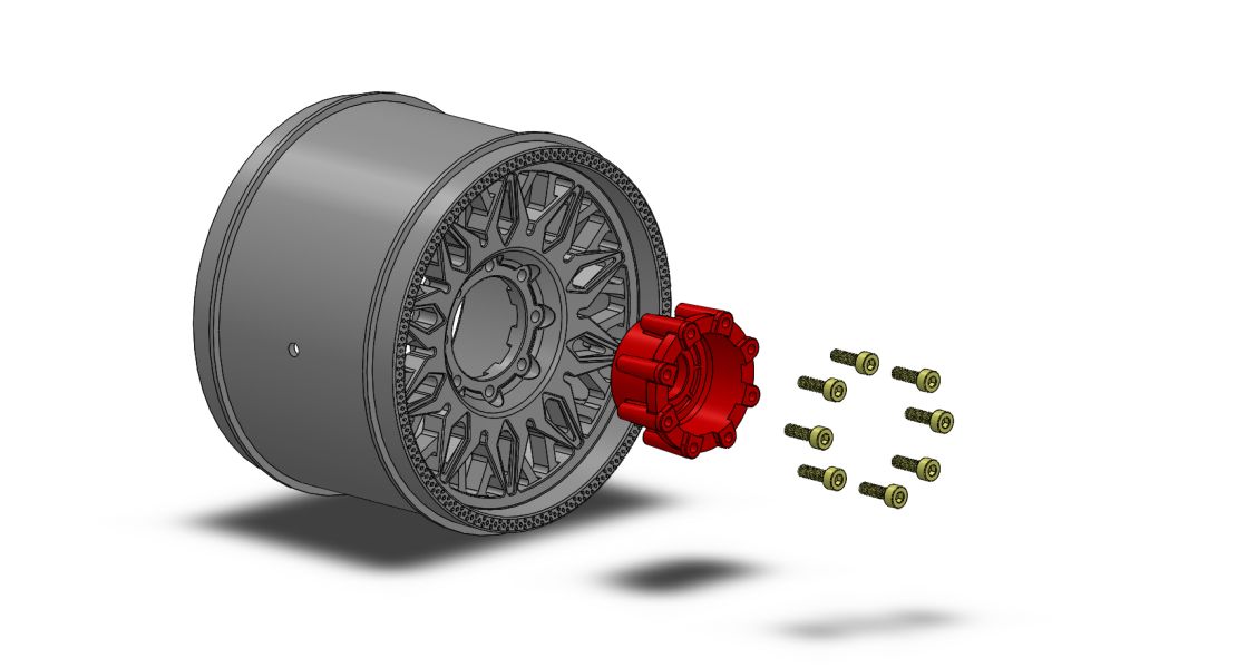 Louise RC MT-Uphill Sport 1/8 3.8 Monster Truck MFT Belted Tires 17mm Hex Hub 0" & 1/2" Offset LT3322X