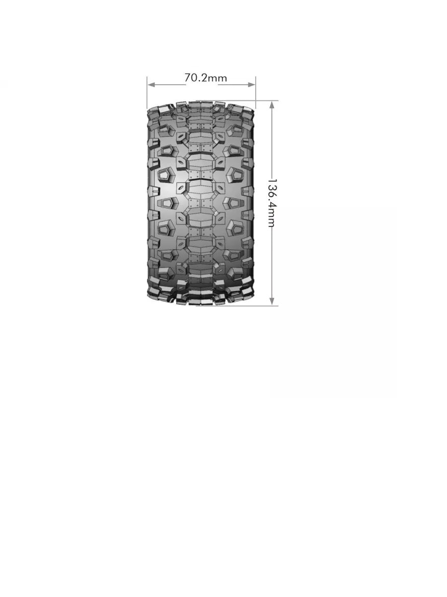 Louise MT-Uphill Traxxas Maxx Sport Belted MFT Tires Bead-Lock 2.8 Rims 1/2-Offset Hex 17mm (2)