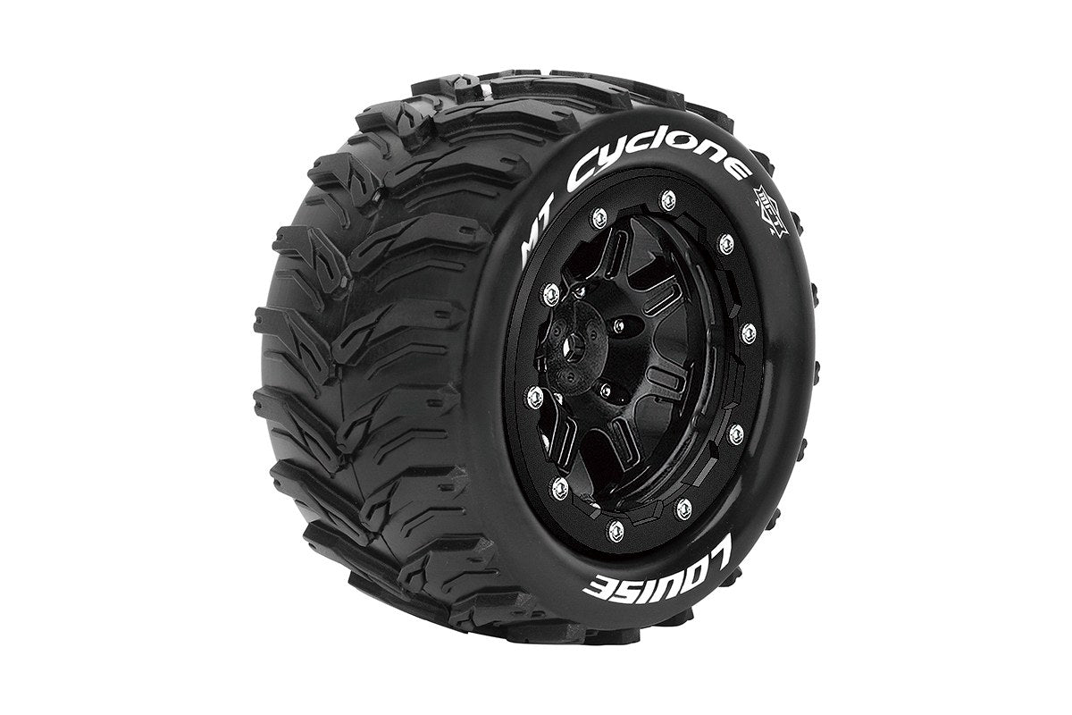 Louise MT-Cyclone Traxxas Maxx Sport Belted MFT Tires Bead-Lock 2.8 Rims 1/2-Offset Hex 17mm (2)