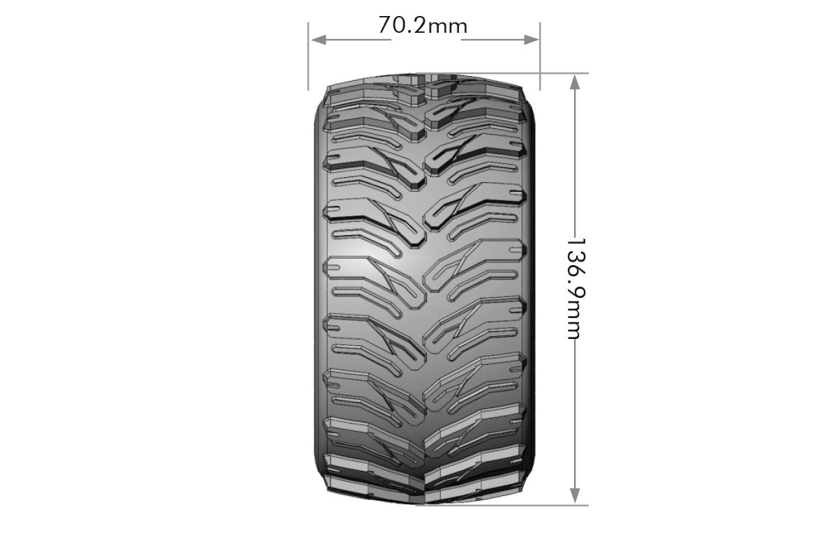 Louise MT-Cyclone Traxxas Maxx Sport Belted MFT Tires Bead-Lock 2.8 Rims 1/2-Offset Hex 17mm (2)