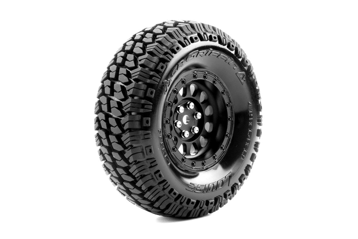 Louise R/C CR-Griffin 1/10 1.9" Crawler Class 1 Tires, 12mm Hex on Black Rim, Super Soft, Front/Rear (2) LT3344VB