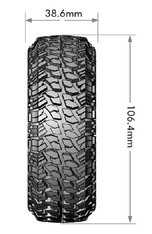 Louise R/C CR-Griffin 1/10 1.9" Crawler Class 1 Tires, 12mm Hex on Black Rim, Super Soft, Front/Rear (2) LT3344VB