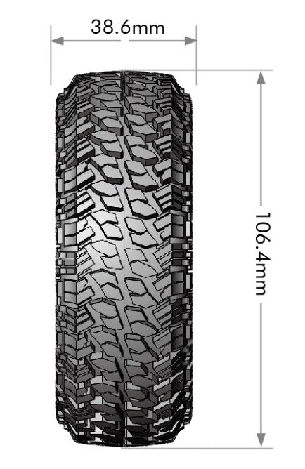 Louise R/C CR-Griffin 1/10 1.9" Crawler Class 1 Tires, 12mm Hex on Black Chrome Rim, Super Soft, Front/Rear (2) LT3344VBC