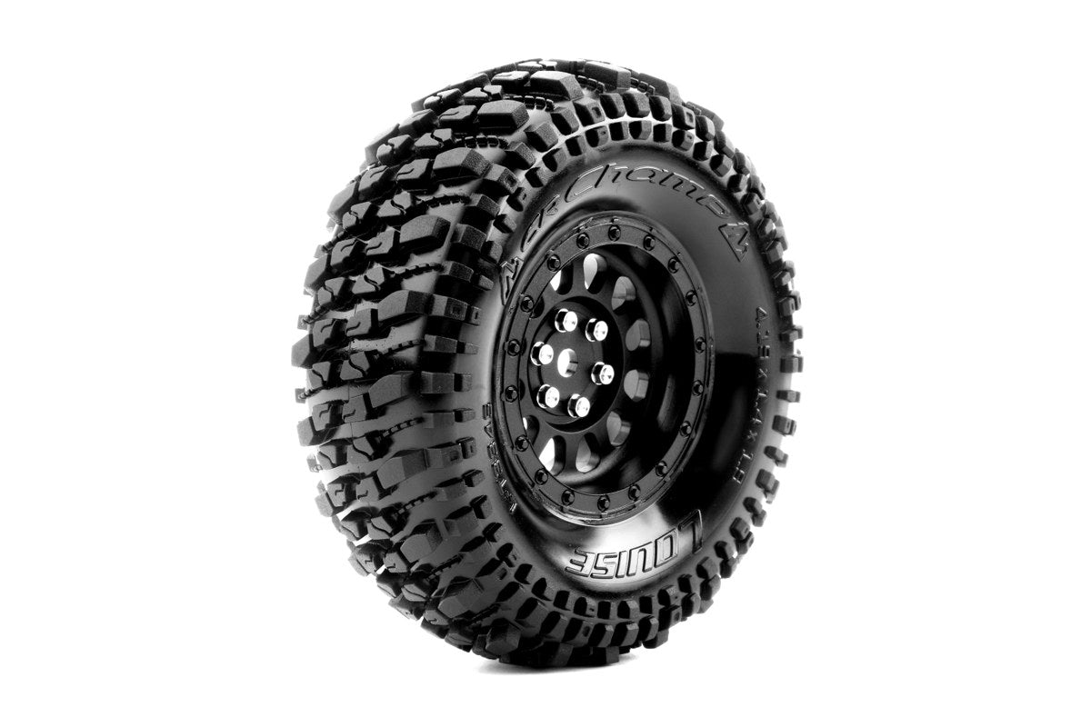 Louise R/C CR-Champ 1/10 1.9" Crawler Class 1 Tires, 12mm Hex, Super Soft, Mounted on Black Rim, Front/Rear (2) LT3345VB