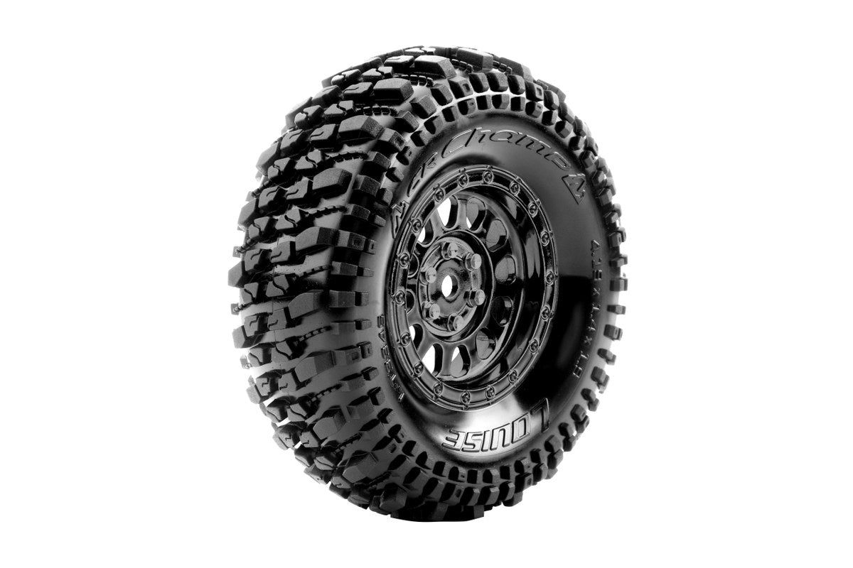 Louise R/C CR-Champ 1/10 1.9" Crawler Class 1 Tires, 12mm Hex on Black Chrome Rim, Super Soft, Front/Rear (2) LT3345VBC