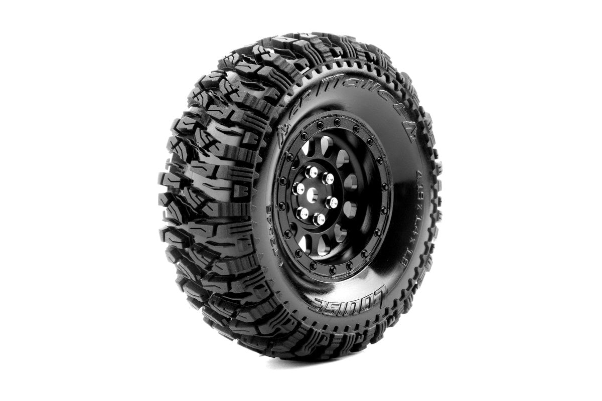 Louise R/C CR-Mallet 1/10 1.9" Crawler Class 1 Tires, 12mm Hex on Black Rim, Super Soft, Front/Rear (2) LT3346VB