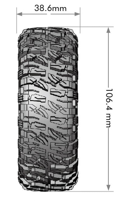 Louise R/C CR-Mallet 1/10  1.0" Crawler Class 1 Tires, 7mm Hex, Super (2) LT3346VI