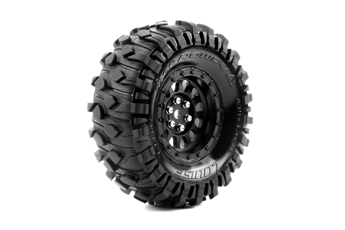 Louise R/C CR-Rowdy 1/10 1.9" Crawler Class 1 Tires, 12mm Hex on Black Rim, Super Soft, Front/Rear (2) LT3347VB