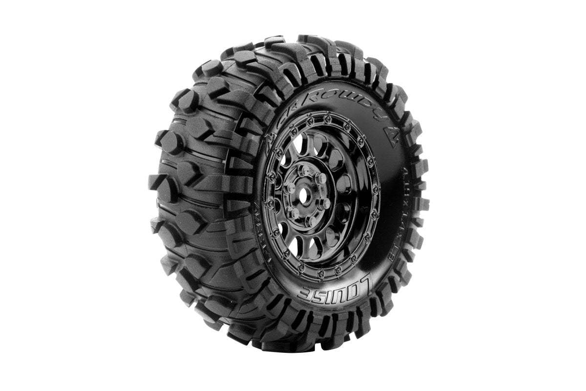 Louise R/C CR-Rowdy 1/10 1.9" Crawler Class 1 Tires, 12mm Hex on Black Rims (2) LT3347VBC