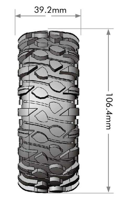 Louise R/C CR-Rowdy 1/10 1.9" Crawler Class 1 Tires, 12mm Hex on Black Rims (2) LT3347VBC