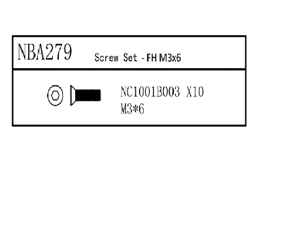 Louise R/C Screw Set - FH M3x6, for LDX Drift, LRX Rally, LTX Touring, NBA279