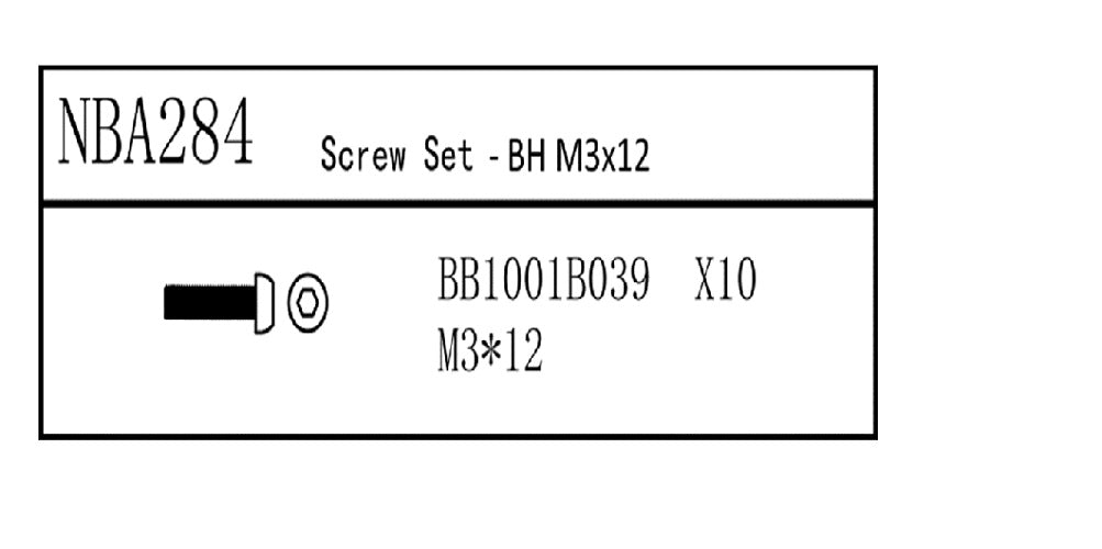 Louise R/C Screw Set - BH M3x12, for LDX Drift, LRX Rally, LTX Touring, NBA284