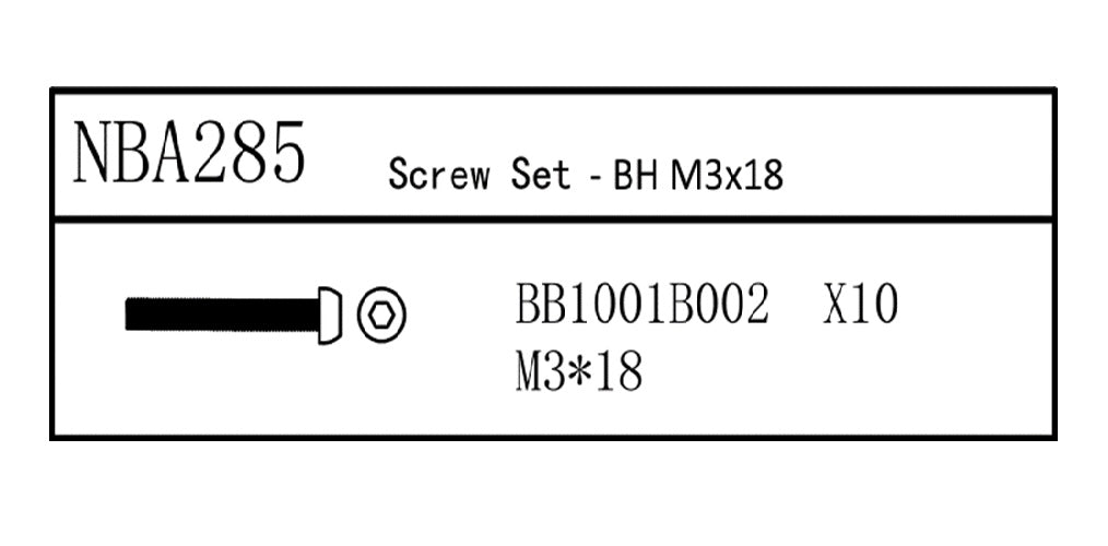 Louise R/C Screw Set - BH M3x18, for LDX Drift, LRX Rally, LTX Touring, NBA285