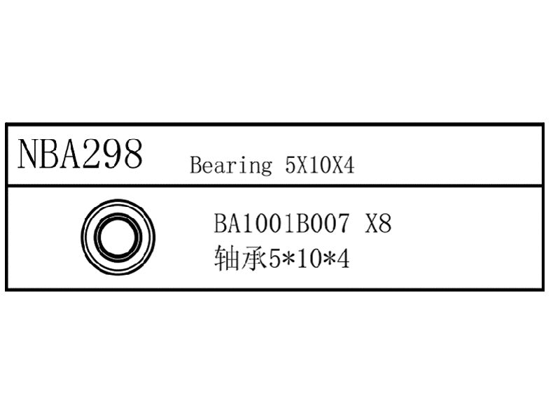 Louise R/C Bearing 5x10x4, for LDX Drift, LRX Rally, LTX Touring, LMX NBA298