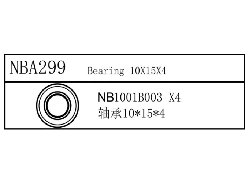 Louise R/C Bearing 10x15x4, for LDX Drift LRX Rally, LTX Touring, LMX NBA299