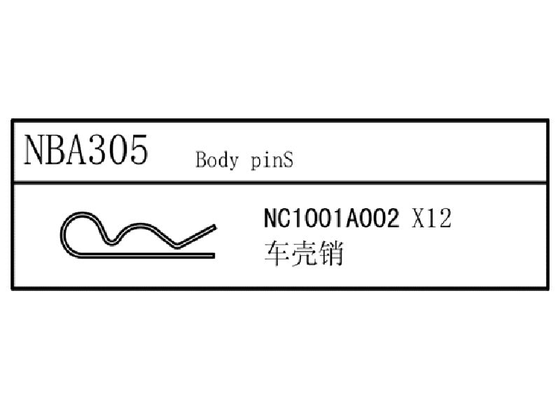 Louise R/C Body Pins, for LDX Drift, LRX Rally, LTX Touring, LMX NBA305