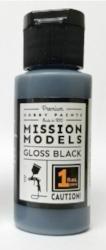 Mission Models Acrylic Model Paint 1oz Bottle, Gloss Black Base for Acrylic Hobby Paint
