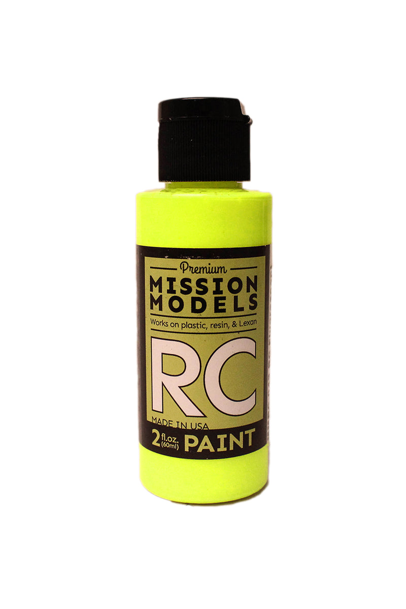 Mission Models RC Paint 2 oz bottle Fluorescent Racing Yellow Acrylic Hobby Paint