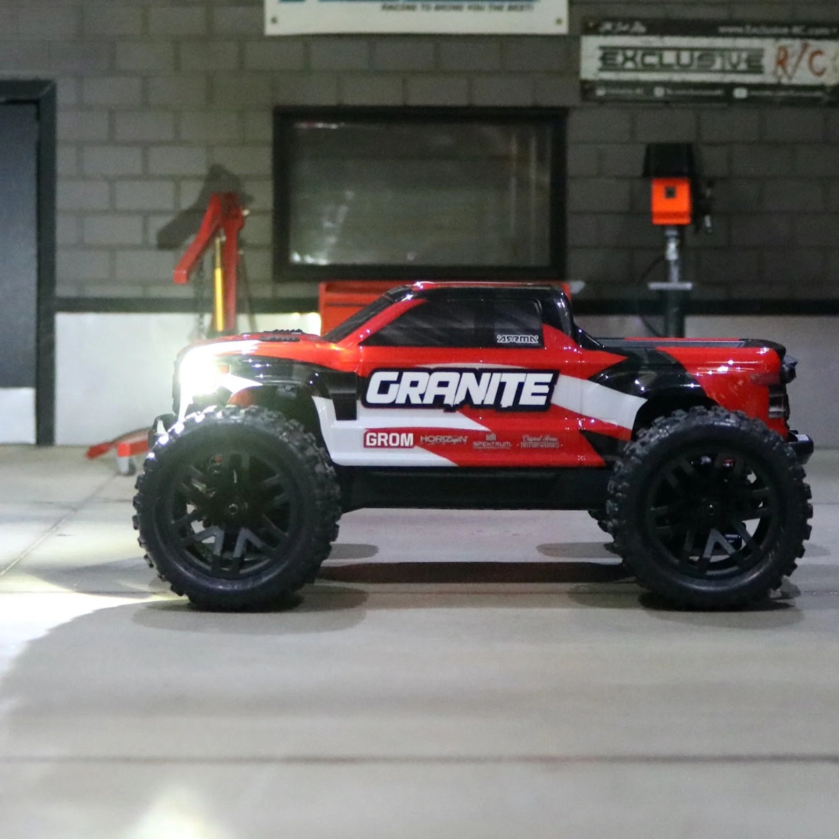 MyTrickRC ARRMA Granite Grom LED Light Kit – Headlights & Red Tail Light Grill, 1/18 Scale