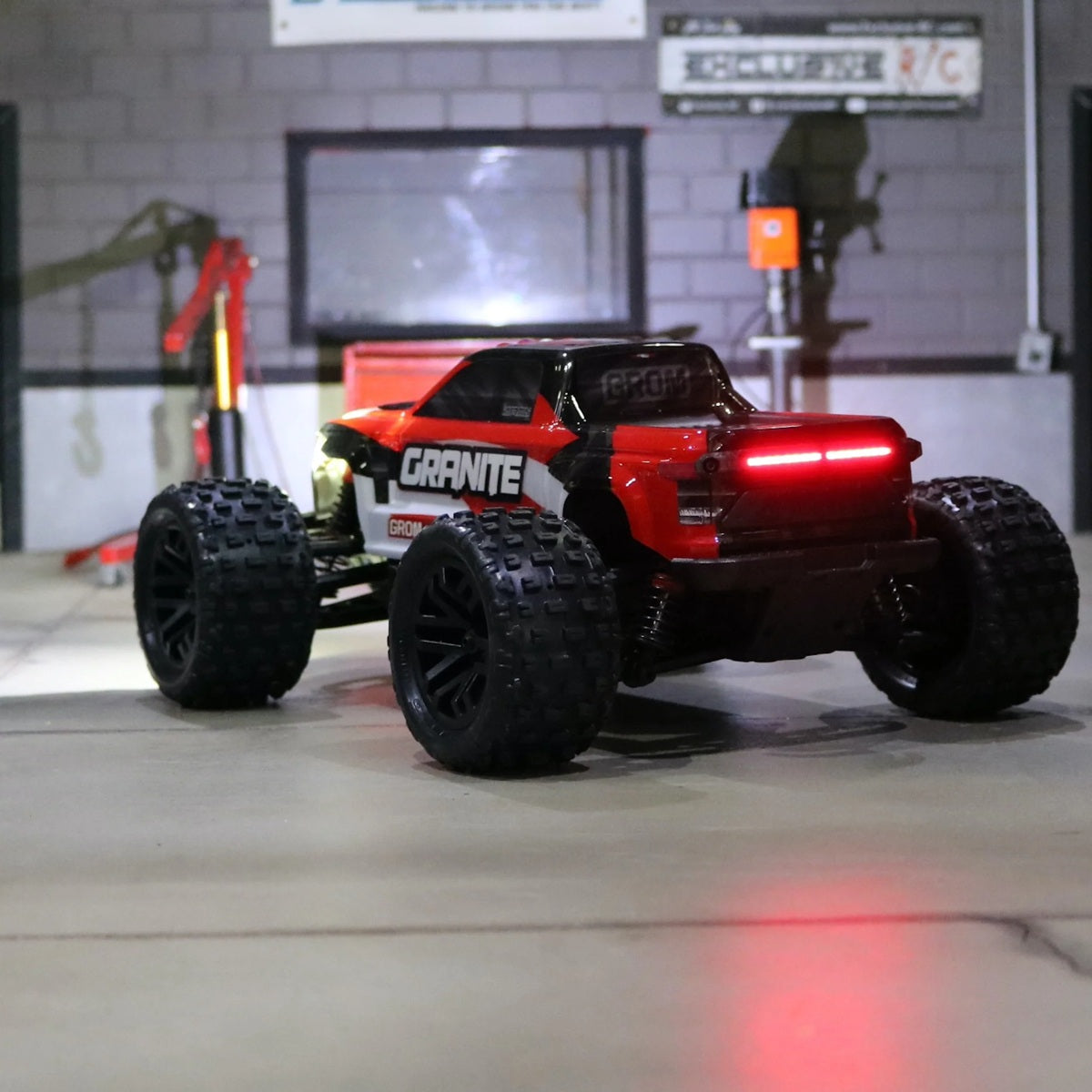 MyTrickRC ARRMA Granite Grom LED Light Kit – Headlights & Red Tail Light Grill, 1/18 Scale