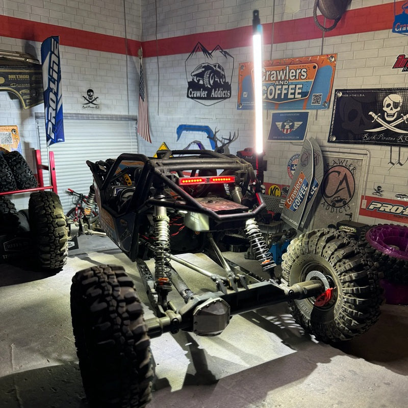 MyTrickRC 120mm Single TrickWhip Light, White, 5V Bundle WHIP12W5