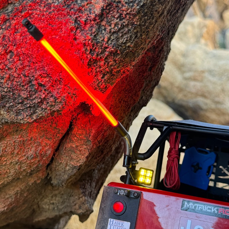 MyTrickRC TrickWhip2 Short Red LED Light Whip – Ultra-Bright Gen 2 Waterproof Scale RC Light