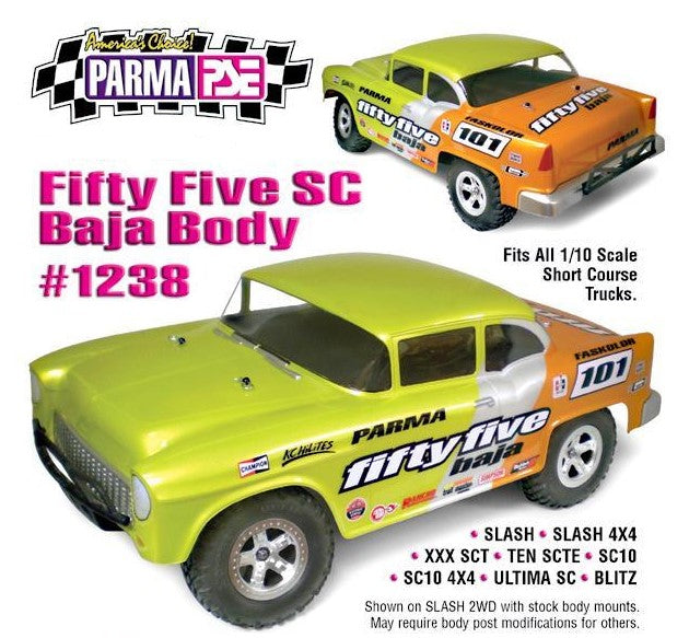 Parma 1/10 Parma '55 Muscle Baja Short Course Drag Clear Body RC Body