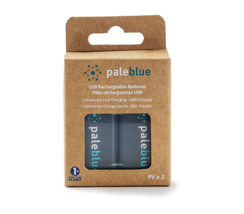 Pale Blue Earth Pale Blue Lithium Ion Rechargeable 9V Batteries 2pk