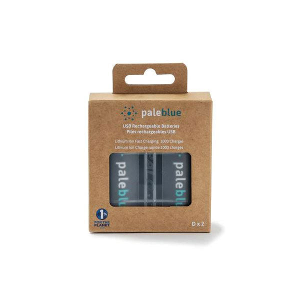 Pale Blue Earth Pale Blue Lithium Ion Rechargeable D Batteries 2pk