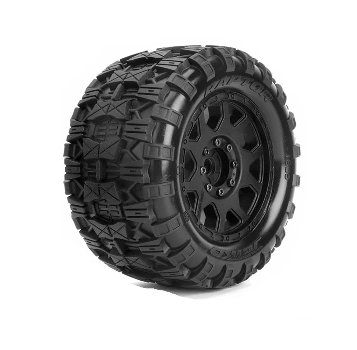 Power Hobby 3.8" Raptor Belted 1/8 Monster Truck Tires with Removable Hex Wheels