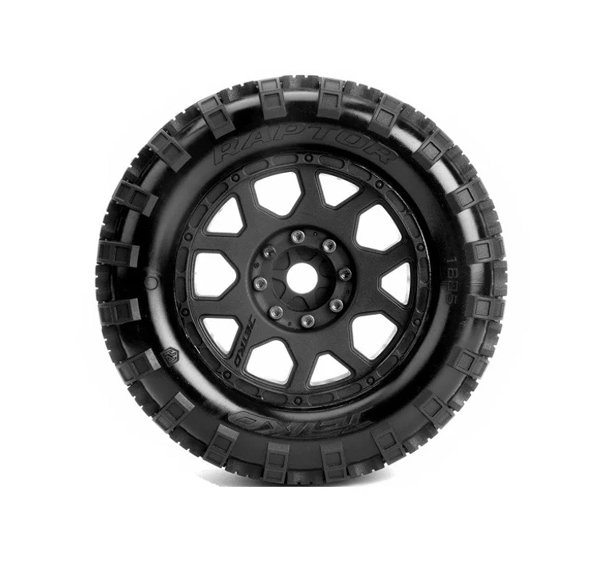 Power Hobby 3.8" Raptor Belted 1/8 Monster Truck Tires with Removable Hex Wheels