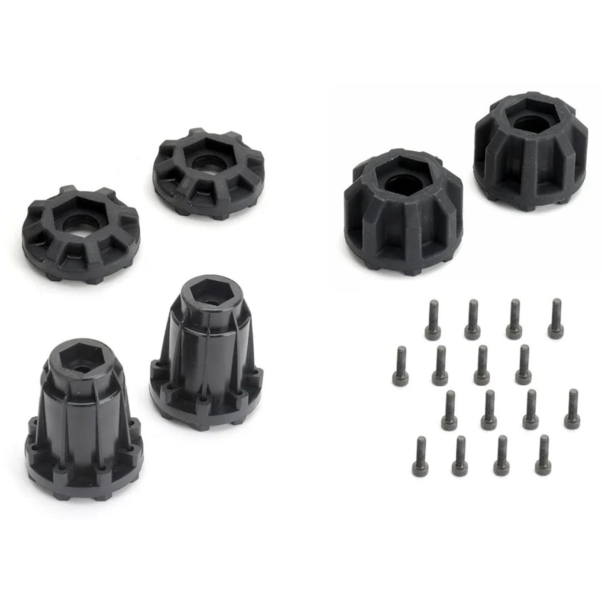 Power Hobby 3.8" Defender Belted 1/8 Monster Truck Tires with Removable Hex Wheels