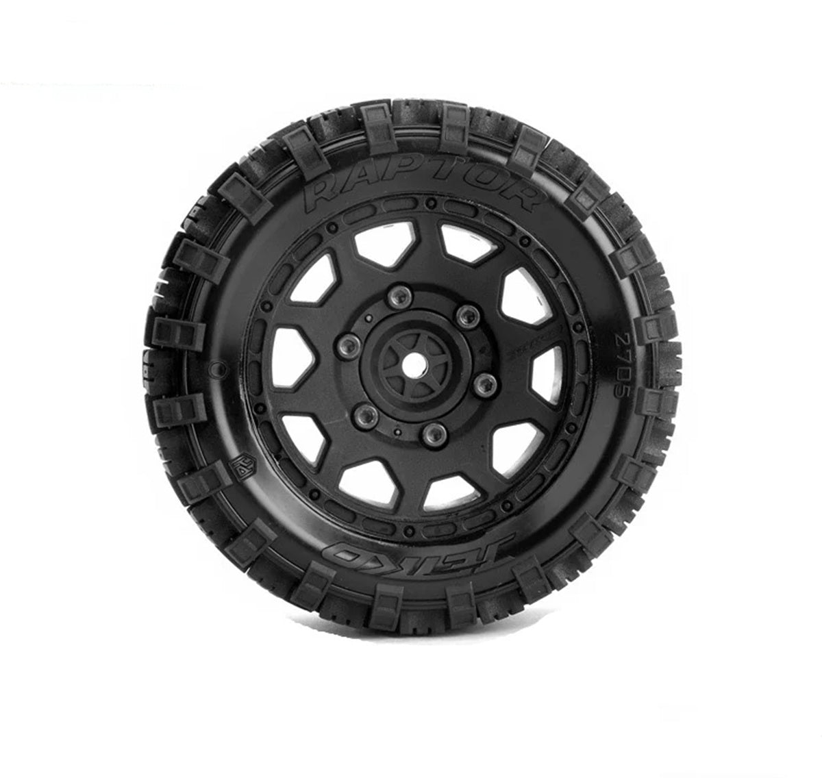 Power Hobby 2.8" Raptor Belted 1/10 Stadium Truck Tires with Removable Hex Wheels (2-Pack)